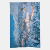 Eis und Schnee | Graubunden, Engadin, Schweiz Geschirrtuch (Vertikal)