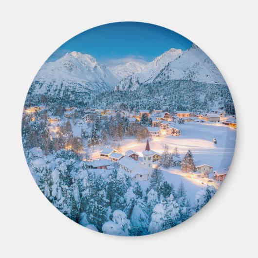 Eis und Schnee | Graubunden, Engadin, Schweiz Magnet (Vorne)