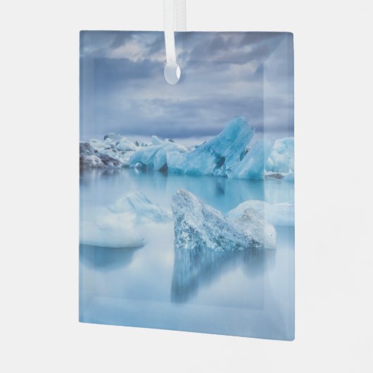 Eis und Schnee | Jokulsarlon Lagoon, Island Ornament Aus Glas (Vorderseite links)