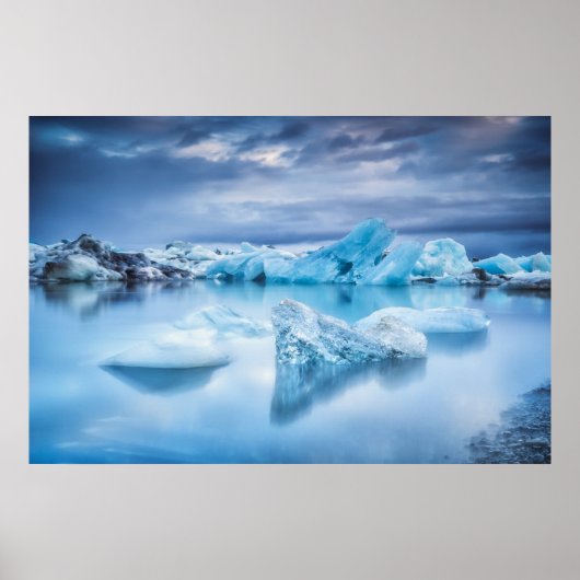 Eis und Schnee | Jokulsarlon Lagoon, Island Poster (Vorne)