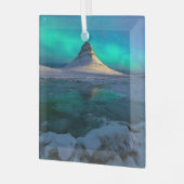 Eis und Schnee | Kirkjufell Mountain, Island Ornament Aus Glas (Vorderseite links)