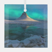 Eis und Schnee | Kirkjufell Mountain, Island Ornament Aus Glas (Vorderseite)