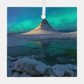 Eis und Schnee | Kirkjufell Mountain, Island Ornament Aus Glas (Rückseite)
