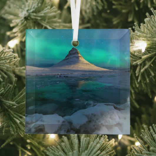 Eis und Schnee | Kirkjufell Mountain, Island Ornament Aus Glas (Insitu)