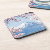 Eis und Schnee | Kirschblüten Berg Fuji Japan Getränkeuntersetzer (Linke Seite)