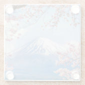 Eis und Schnee | Kirschblüten Berg Fuji Japan Glasuntersetzer (Rückseite)