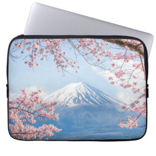 Eis und Schnee Kirschblüten Berg Fuji Japan Laptopschutzhülle