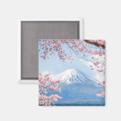 Eis und Schnee | Kirschblüten Berg Fuji Japan Magnet (Vorderseite/Rückseite)