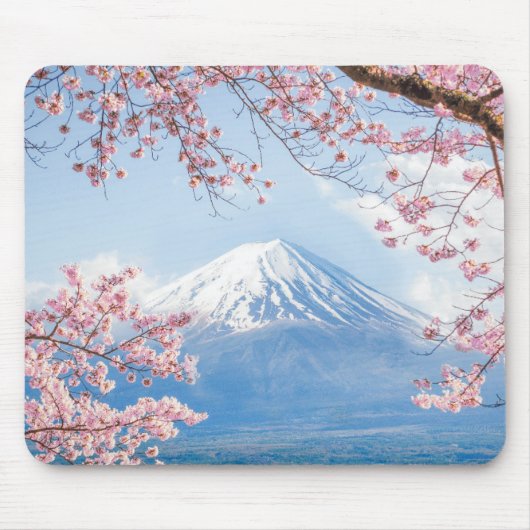 Eis und Schnee | Kirschblüten Berg Fuji Japan Mousepad (Vorne)