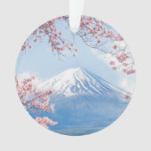Eis und Schnee | Kirschblüten Berg Fuji Japan Ornament (Vorderseite)