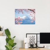 Eis und Schnee | Kirschblüten Berg Fuji Japan Poster (Heimbüro)