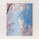 Eis und Schnee | Kirschblüten Berg Fuji Japan Puzzle (Vertikal)
