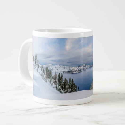Eis und Schnee | Kratersee Oregon Jumbo-Tasse (Vorderseite Links)
