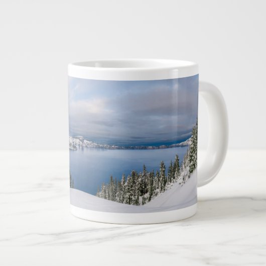 Eis und Schnee | Kratersee Oregon Jumbo-Tasse (Vorderseite Rechts)