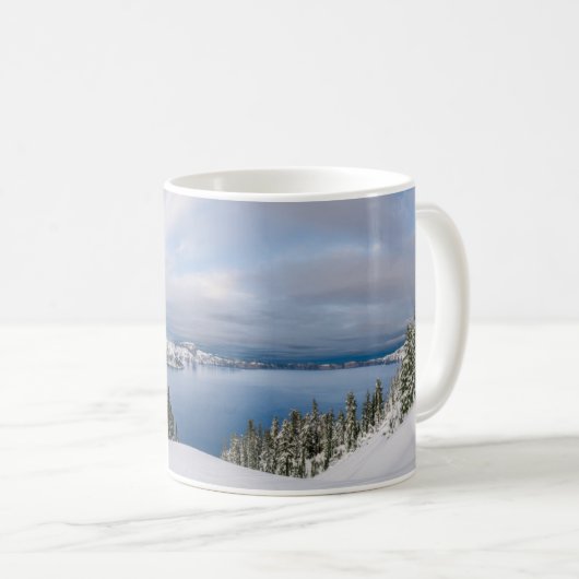 Eis und Schnee | Kratersee Oregon Kaffeetasse (VorderseiteRechts)