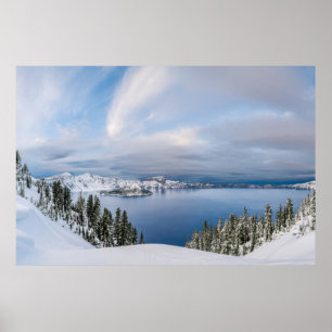 Eis und Schnee   Kratersee Oregon Poster