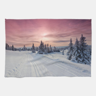 Eis und Schnee Lillehammer, Norwegen Geschirrtuch