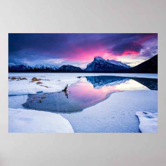 Eis und Schnee | Mt. Rundle, Kanada Poster (Vorne)
