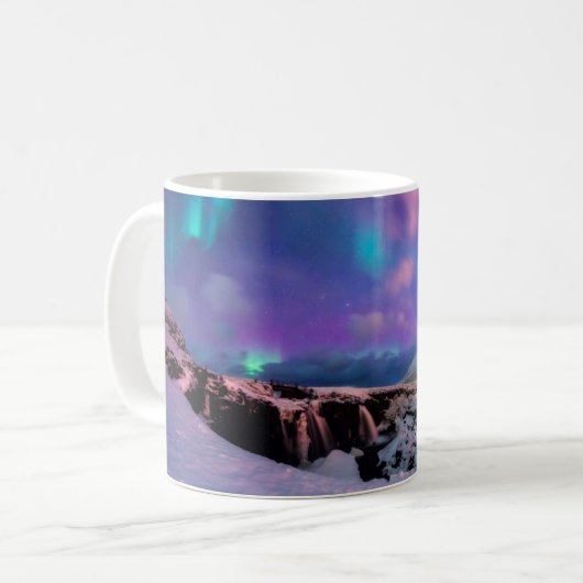 Eis und Schnee | Nordlichter, Kirkjufell Kaffeetasse (Vorderseite Links)