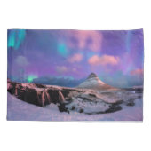 Eis und Schnee | Nordlichter, Kirkjufell Kissenbezug (Rückseite)