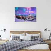 Eis und Schnee | Nordlichter, Kirkjufell Leinwanddruck (Insitu (Schlafzimmer))