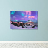 Eis und Schnee | Nordlichter, Kirkjufell Leinwanddruck (Insitu (Holzboden))