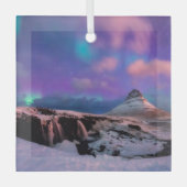 Eis und Schnee | Nordlichter, Kirkjufell Ornament Aus Glas (Vorderseite)