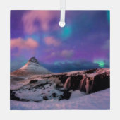Eis und Schnee | Nordlichter, Kirkjufell Ornament Aus Glas (Rückseite)