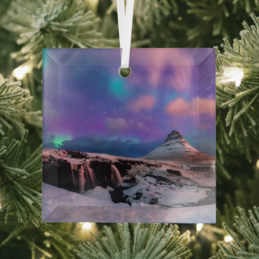 Eis und Schnee | Nordlichter, Kirkjufell Ornament Aus Glas (Insitu)