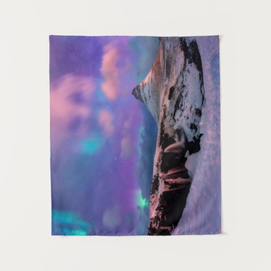 Eis und Schnee | Nordlichter, Kirkjufell Wandteppich (Vorderseite)