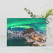 Eis und Schnee | Nordlichter, Norwegen Dankeskarte (Stehend Vorderseite)