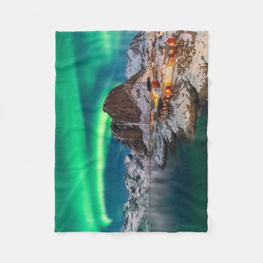 Eis und Schnee | Nordlichter, Norwegen Fleecedecke (Vorderseite)