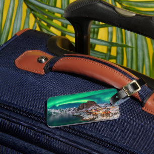 Eis und Schnee Nordlichter, Norwegen Gepäckanhänger