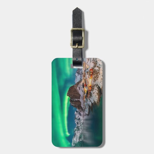 Eis und Schnee | Nordlichter, Norwegen Gepäckanhänger (Vorderseite vertikal)