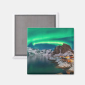 Eis und Schnee | Nordlichter, Norwegen Magnet (Vorderseite/Rückseite)