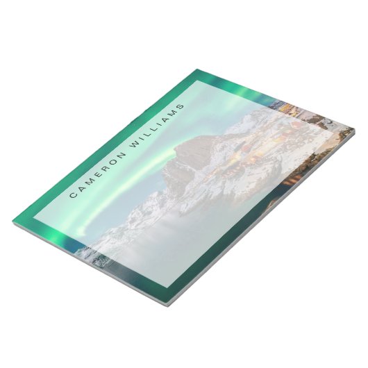 Eis und Schnee | Nordlichter, Norwegen Notizblock (angewinkelt)