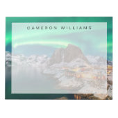 Eis und Schnee | Nordlichter, Norwegen Notizblock (Vorderseite)