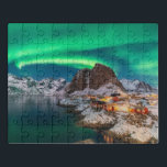 Eis und Schnee | Nordlichter, Norwegen Puzzle<br><div class="desc">Dieses phantastische Getty Images Foto besticht durch die Nordlichter in Norwegen,  den Nordland Landkreis,  den Lofoten Islands District,  die Moskenes Gemeinde und Hamnoy.</div>