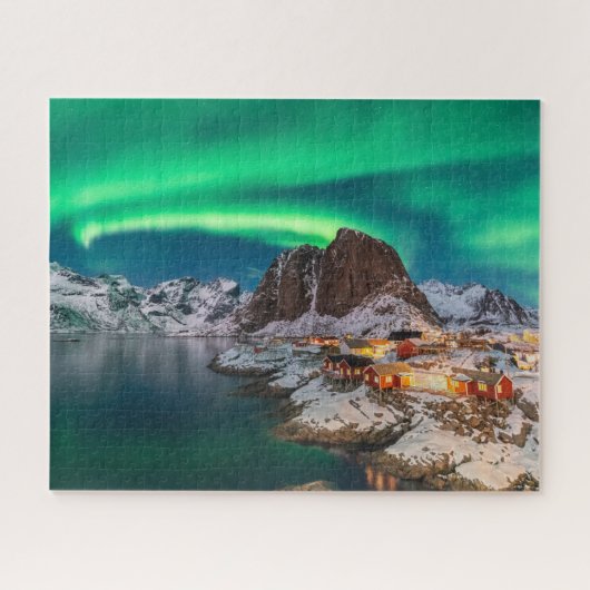 Eis und Schnee | Nordlichter, Norwegen Puzzle (Horizontal)