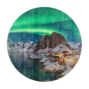 Eis und Schnee   Nordlichter, Norwegen Schneidebrett