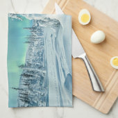 Eis und Schnee | Northern Lights, Lappland, Finnla Geschirrtuch (Viertel Falte)