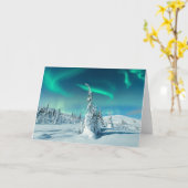 Eis und Schnee | Northern Lights, Lappland, Finnla Karte (Gelbe Blume)
