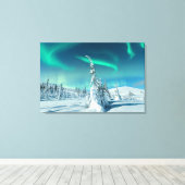 Eis und Schnee | Northern Lights, Lappland, Finnla Leinwanddruck (Insitu (Holzboden))