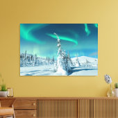 Eis und Schnee | Northern Lights, Lappland, Finnla Leinwanddruck (Insitu (Wohnzimmer))