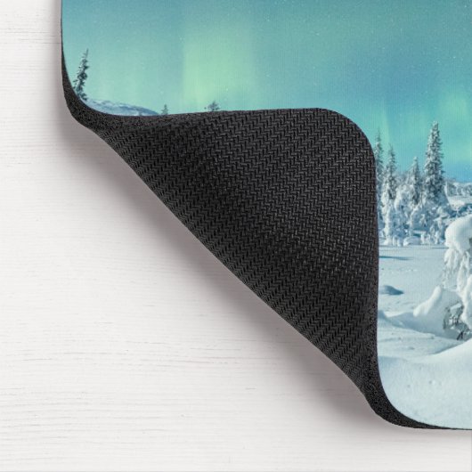 Eis und Schnee | Northern Lights, Lappland, Finnla Mousepad (Ecke)