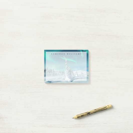 Eis und Schnee | Northern Lights, Lappland, Finnla Post-it Klebezettel (Auf Schreibtisch)