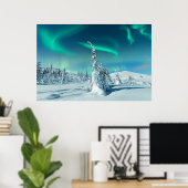 Eis und Schnee | Northern Lights, Lappland, Finnla Poster (Heimbüro)