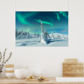 Eis und Schnee | Northern Lights, Lappland, Finnla Poster (Küche)