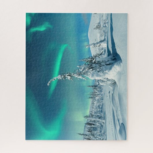 Eis und Schnee | Northern Lights, Lappland, Finnla Puzzle (Vertikal)