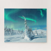 Eis und Schnee | Northern Lights, Lappland, Finnla Puzzle (Horizontal)